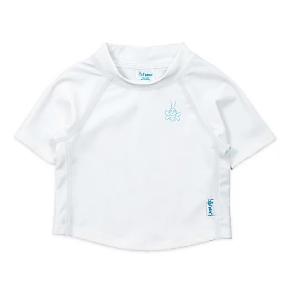 I Play by Green Sprouts Short Sleeve Rash Guard - White 3T